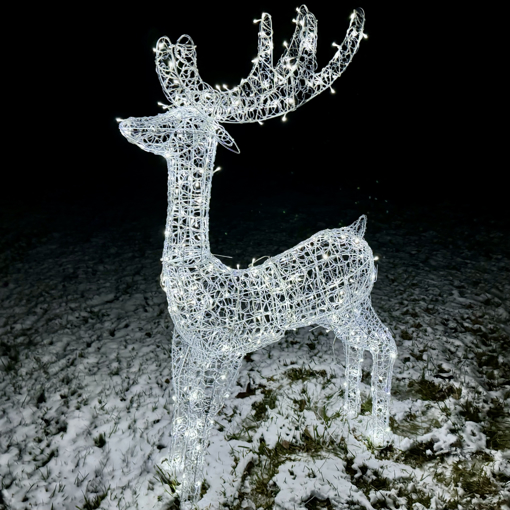 Obrázok z Vánoční svítící 3D LED sob velký 180 cm s flash efektem