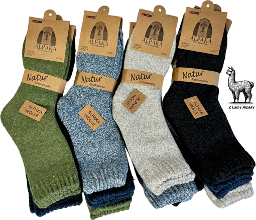 Obrázok z Pánske termo ponožky z alpaka vlny sada 3 páry pre zimný komfort
