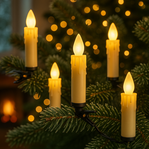 Obrázok z Vianočné plápolajúce sviečky na stromček 20 ks