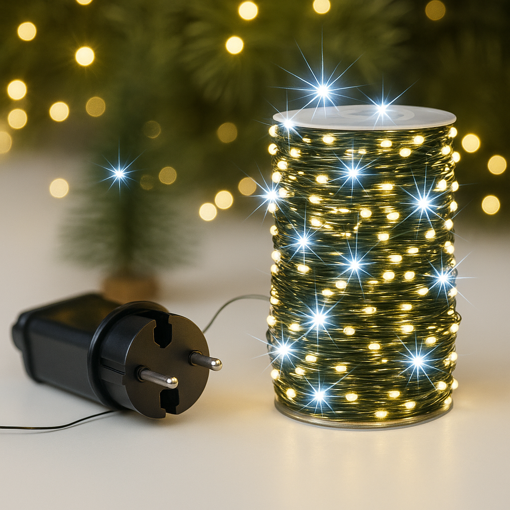 Obrázok z Nano LED vianočná reťaz vonkajšia 2000led / 200m s flash efektom a časovačom