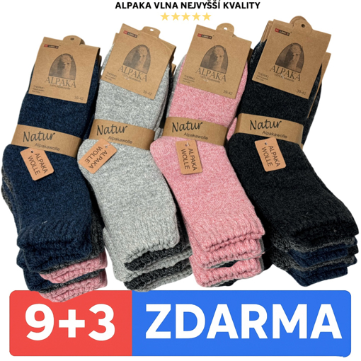 Obrázok z Dámske vlnené ponožky Lama Alpaka 9 + 3 páry