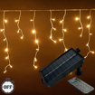 Obrázok z Solárne vianočné osvetlenie vonkajšie, svetelné LED kvaple 210 Led / 10 m s prepojovacím systémom, ovládačom, časovačom a reguláciou intenzity svietenia