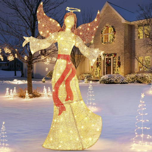 Obrázok z Vonkajší XXL LED svietiaci Anjel privítanie - 152 cm