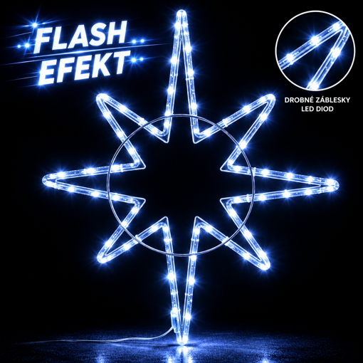 Obrázok z Vonkajšie Vianočná LED osvetlenie hviezda s flash - 70cm