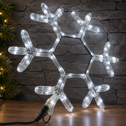 Obrázok z Vianočné LED osvetlenie vločka 37 cm - dekorácia na okno, dvere, výklad
